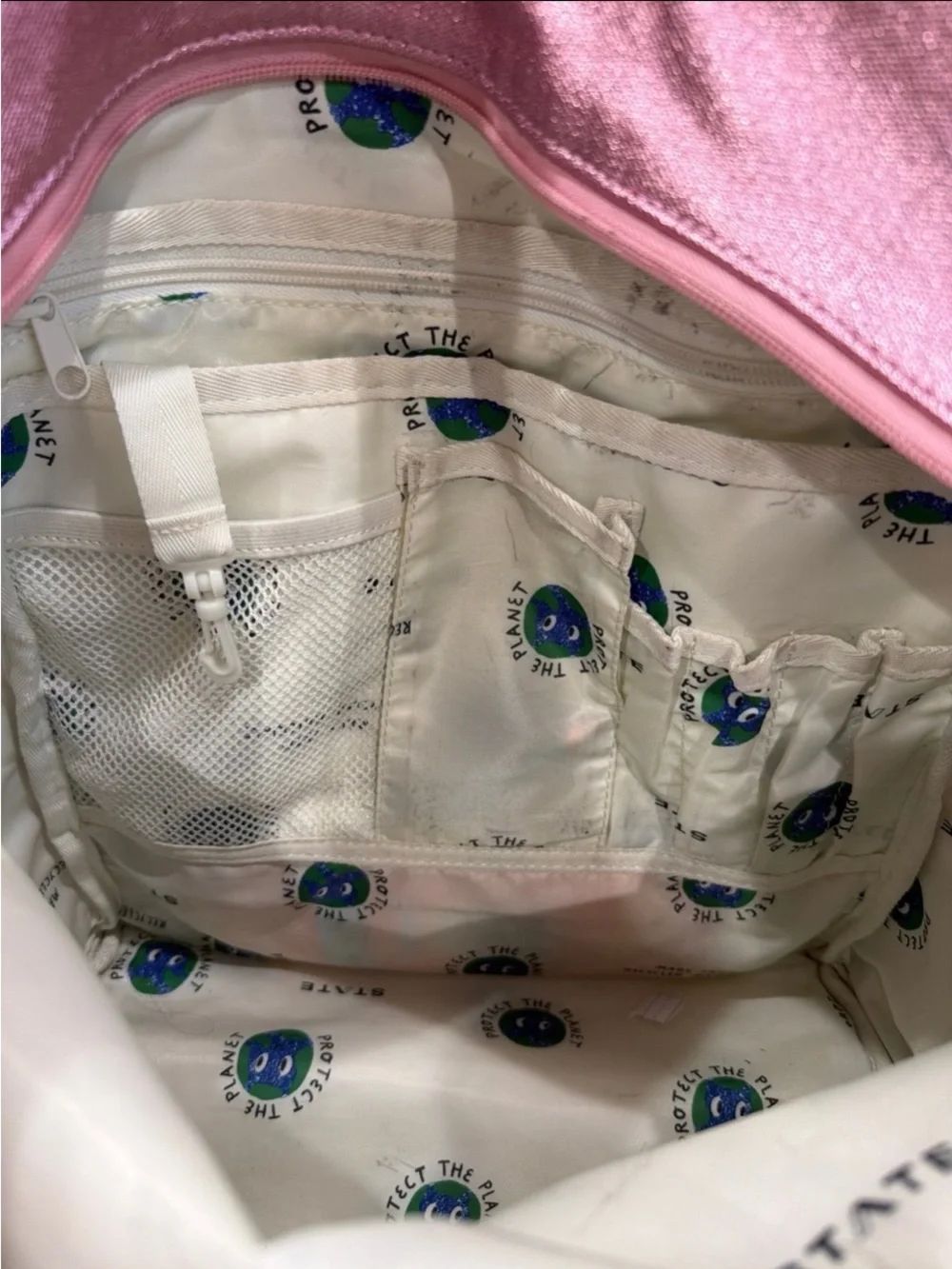 Metallic Pink State Kane Doubleback backpack and school lunch box